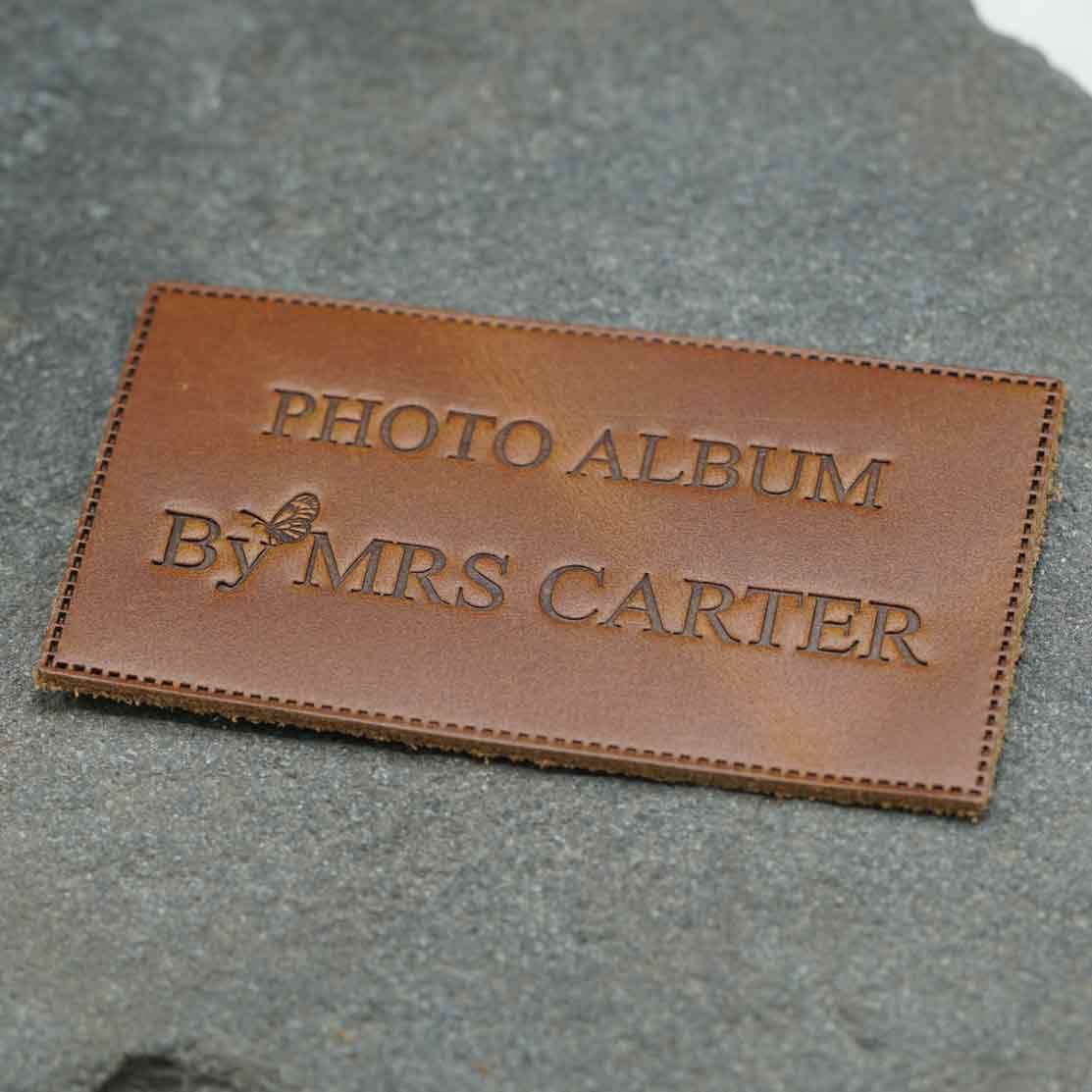 Custom leather tags/labels for clothing, hats, bags