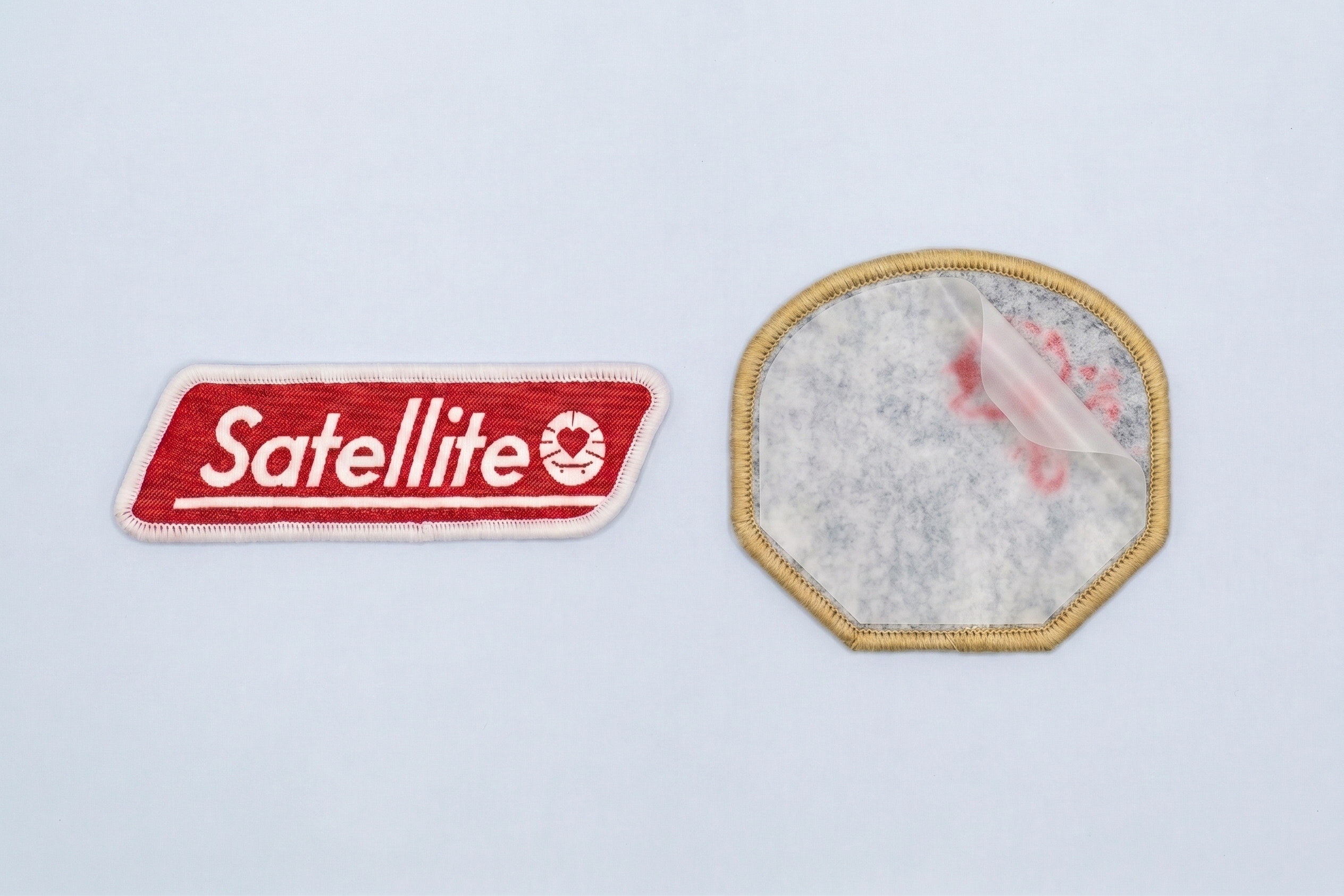 Adhesive vs sew on patches backing comparison shown side by side