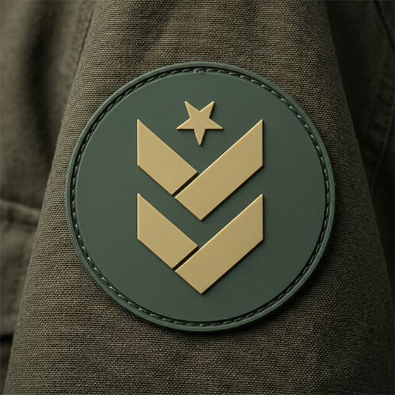 PVC patch backing types showing precise molded design and sewing groove