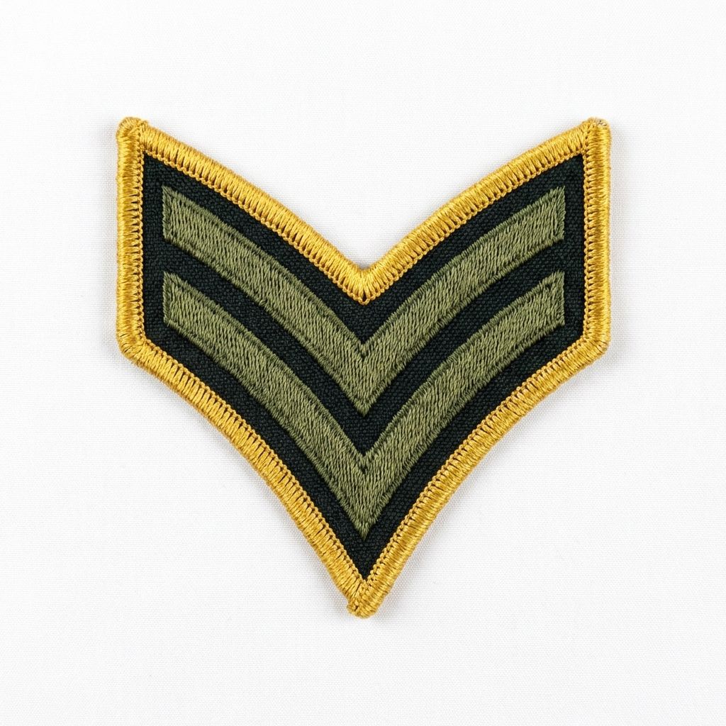 Military chevron rank patch