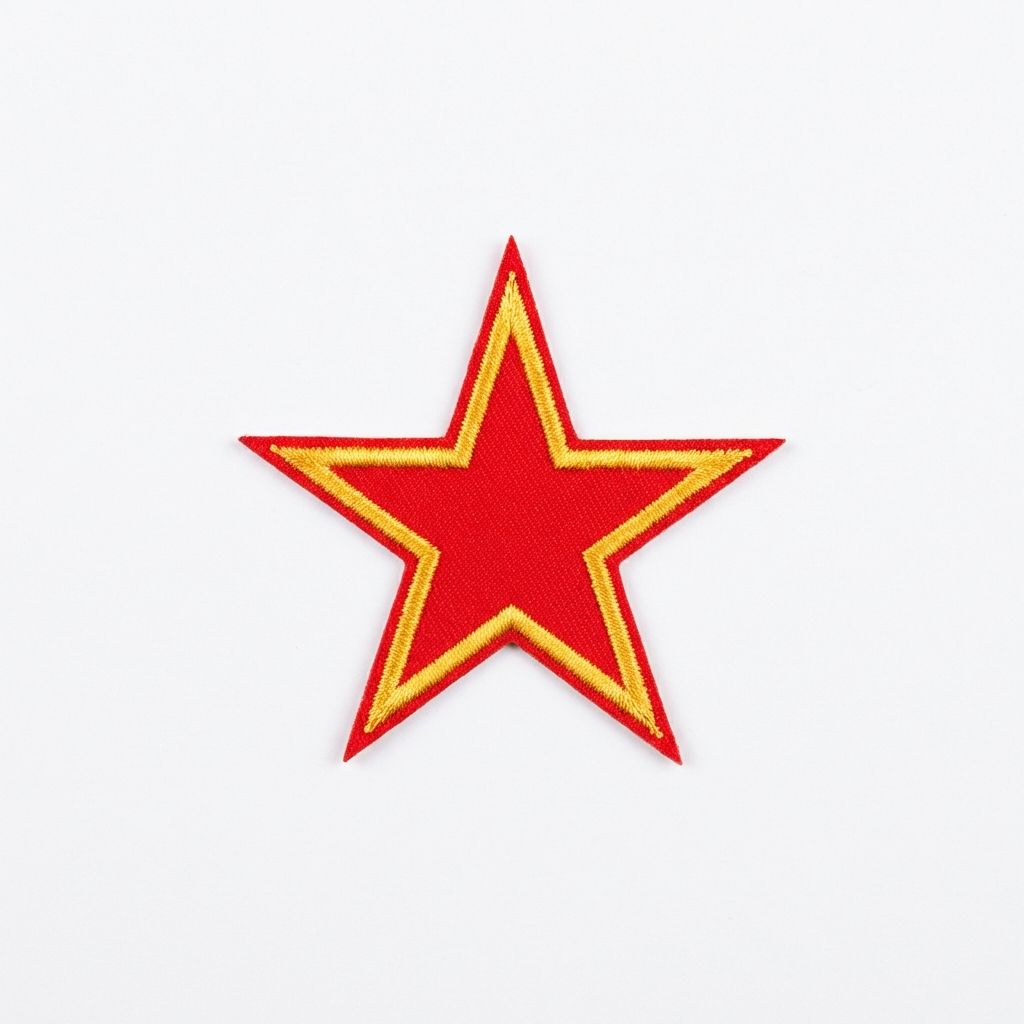 Custom star shaped embroidered patch