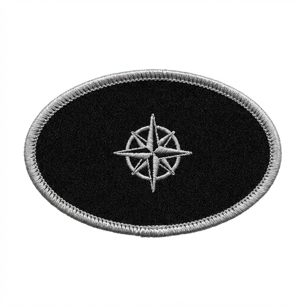 Oval embroidered patch