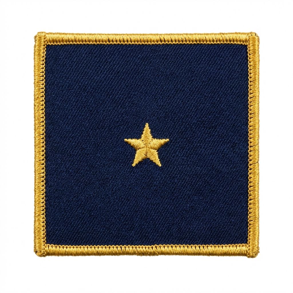 Square embroidered patch